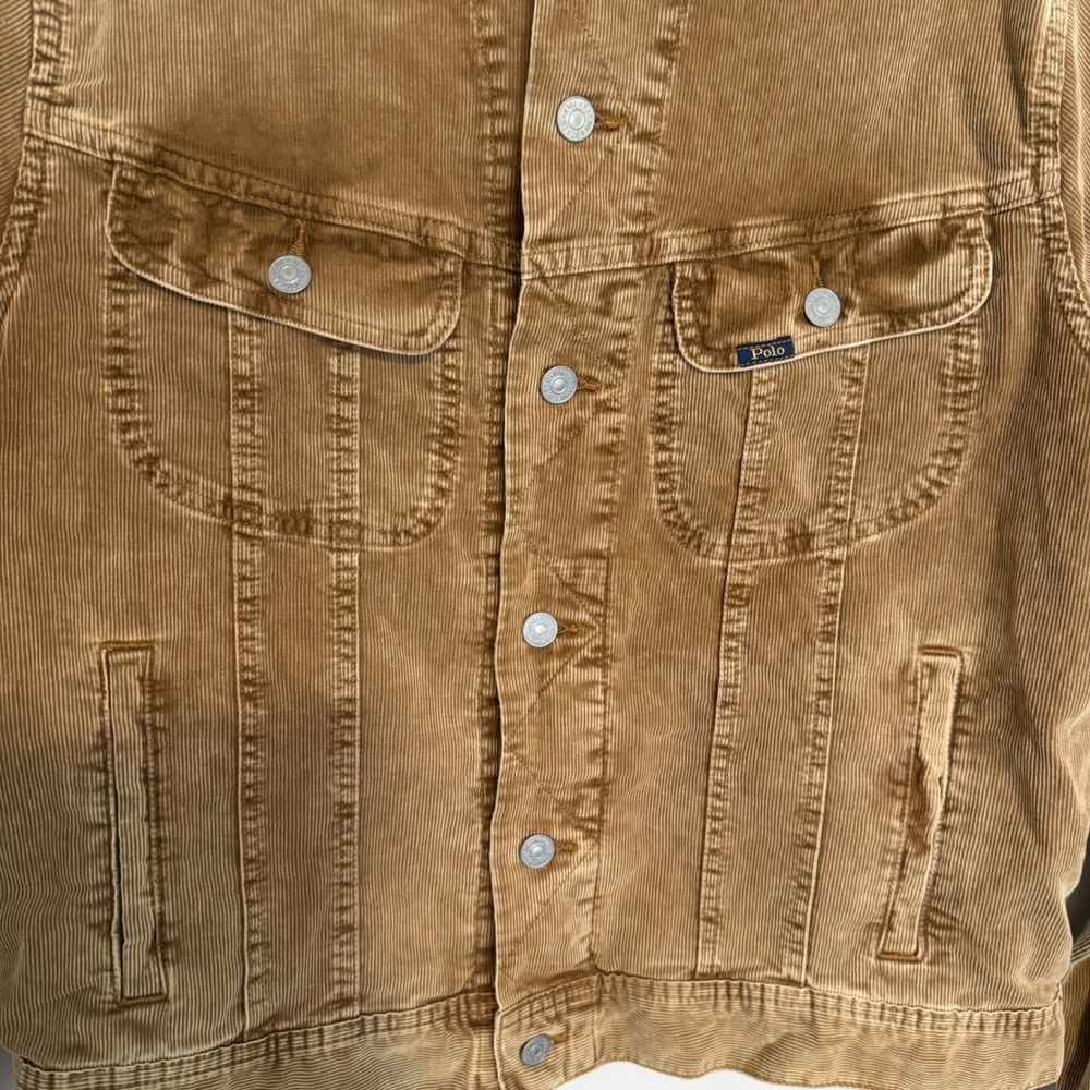 NWT Polo Ralph Lauren Stretch Corduroy Trucker Jacket L classic western heritage - Picture 2 of 5